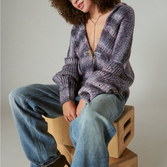 Lucky Brand Purple Knit Cardigan - Picture 1 of 8